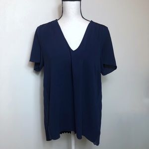 Michael Kors navy top w/black lace size m